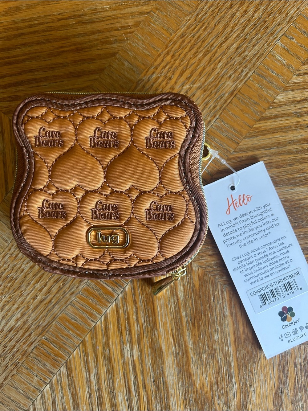 lug Brown Plush Bear Coin Pouch Keyring - Picture 2 of 2
